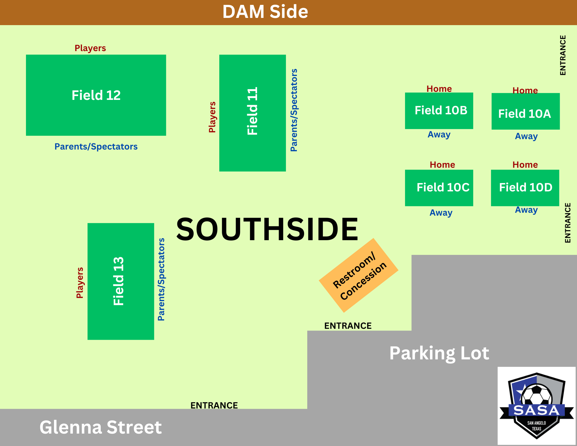 Field Maps San Angelo Soccer Association